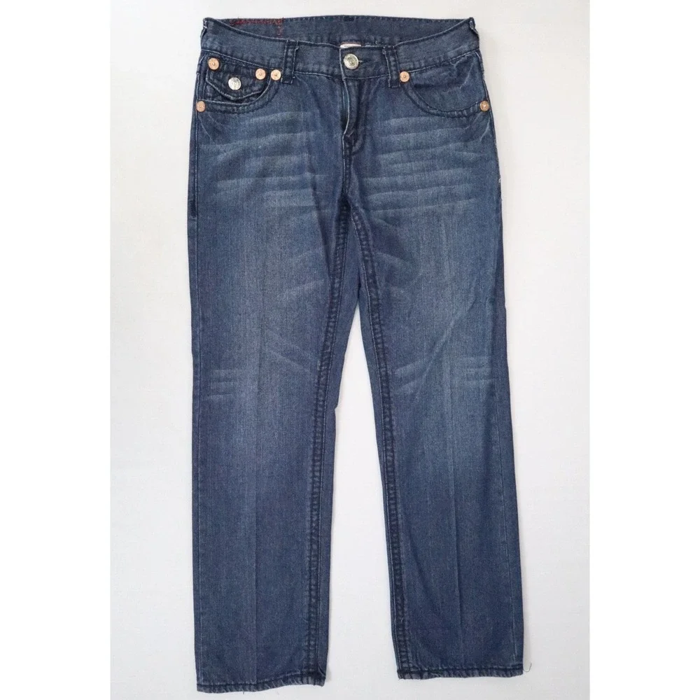 True Religion Jeans Mens 34x32 Rainbow Billy Denim Pants Flap Pockets Cotton USA